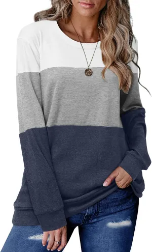 CRAZY GRID Womens Trendy Long Sleeve Shirts Casual Loose Soft Sweatshirt Fall Tops