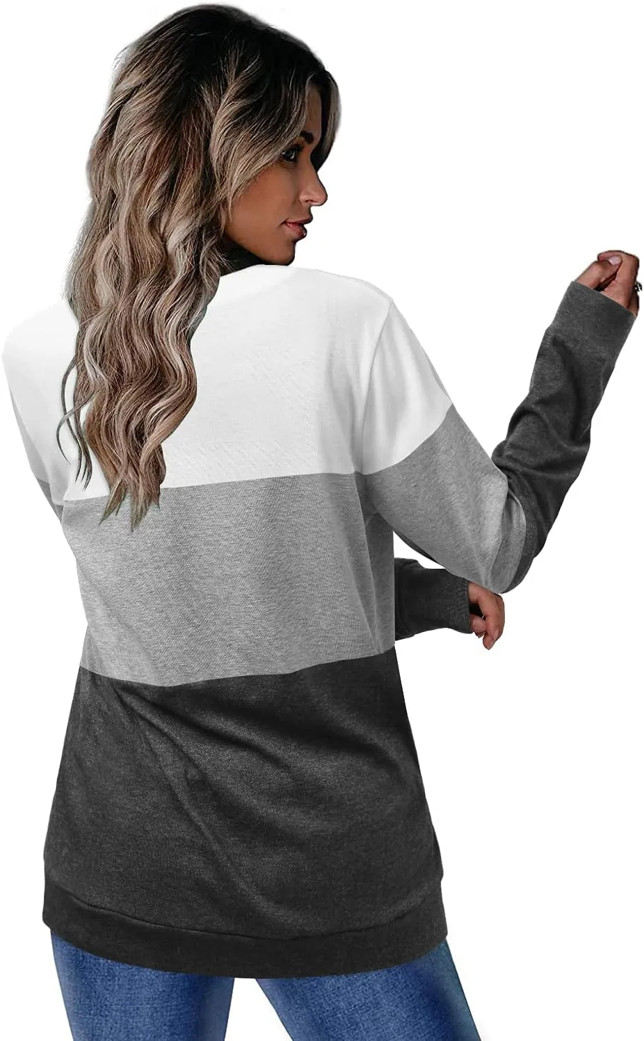 CRAZY GRID Womens Trendy Long Sleeve Shirts Casual Loose Soft Sweatshirt Fall Tops