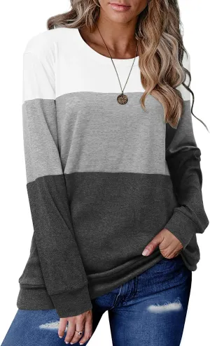 CRAZY GRID Womens Trendy Long Sleeve Shirts Casual Loose Soft Sweatshirt Fall Tops