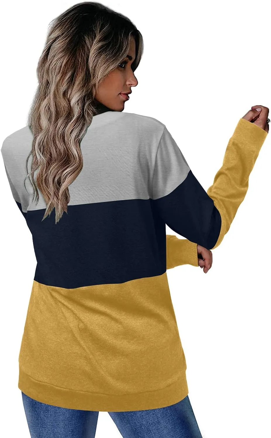CRAZY GRID Womens Trendy Long Sleeve Shirts Casual Loose Soft Sweatshirt Fall Tops