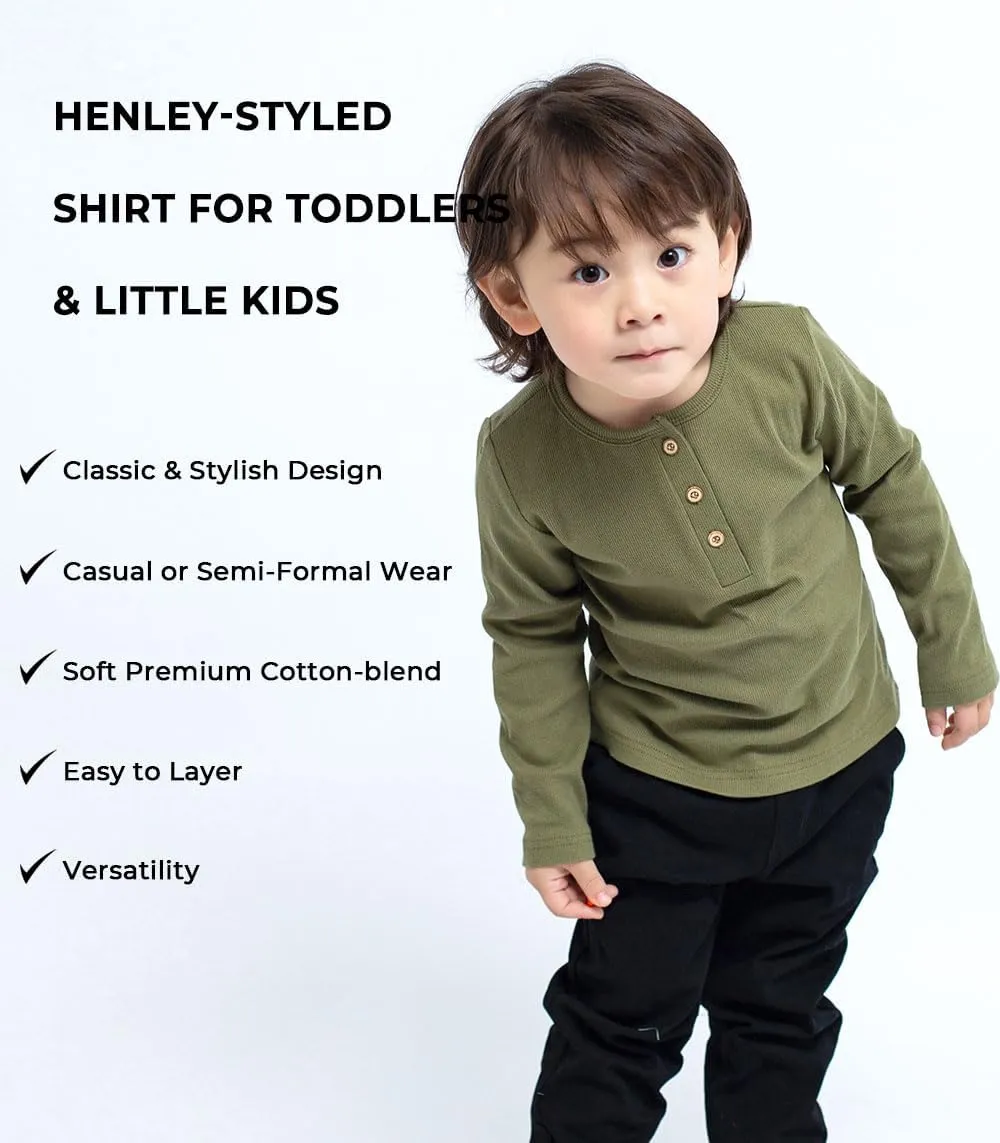 Enfants Chéris Toddler Henley Shirt Boys Long Sleeve Shirts 2-7 Years