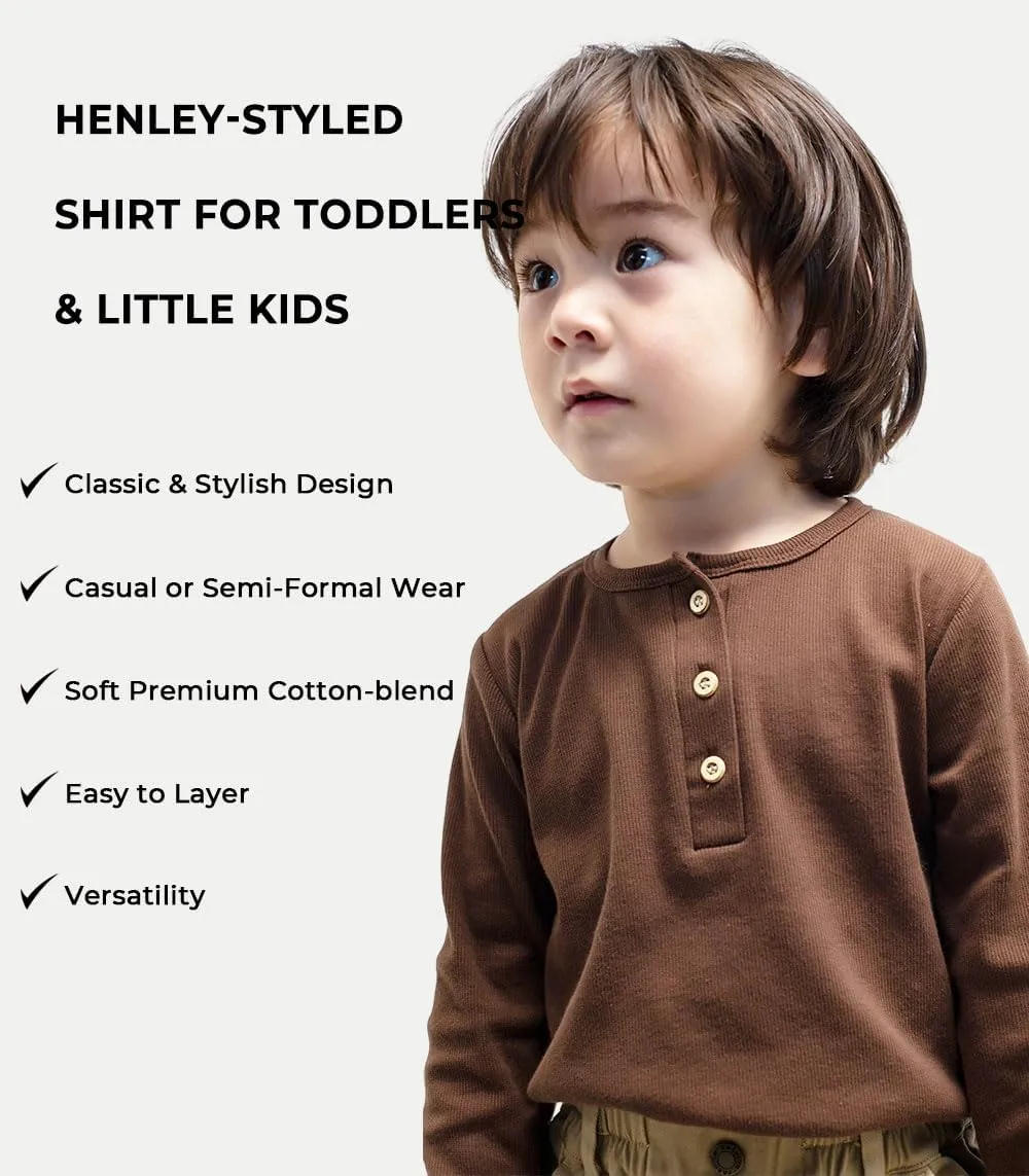 Enfants Chéris Toddler Henley Shirt Boys Long Sleeve Shirts 2-7 Years