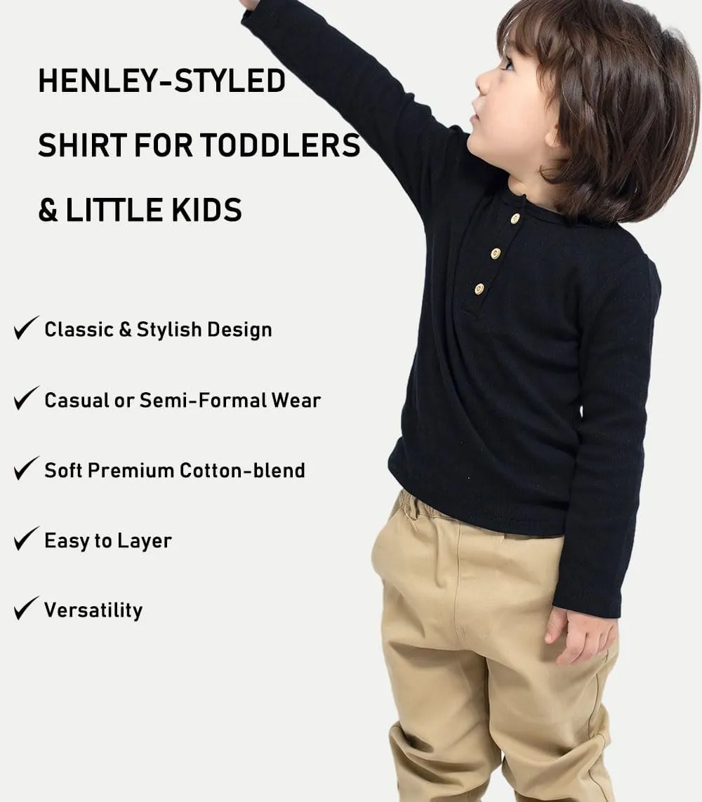Enfants Chéris Toddler Henley Shirt Boys Long Sleeve Shirts 2-7 Years