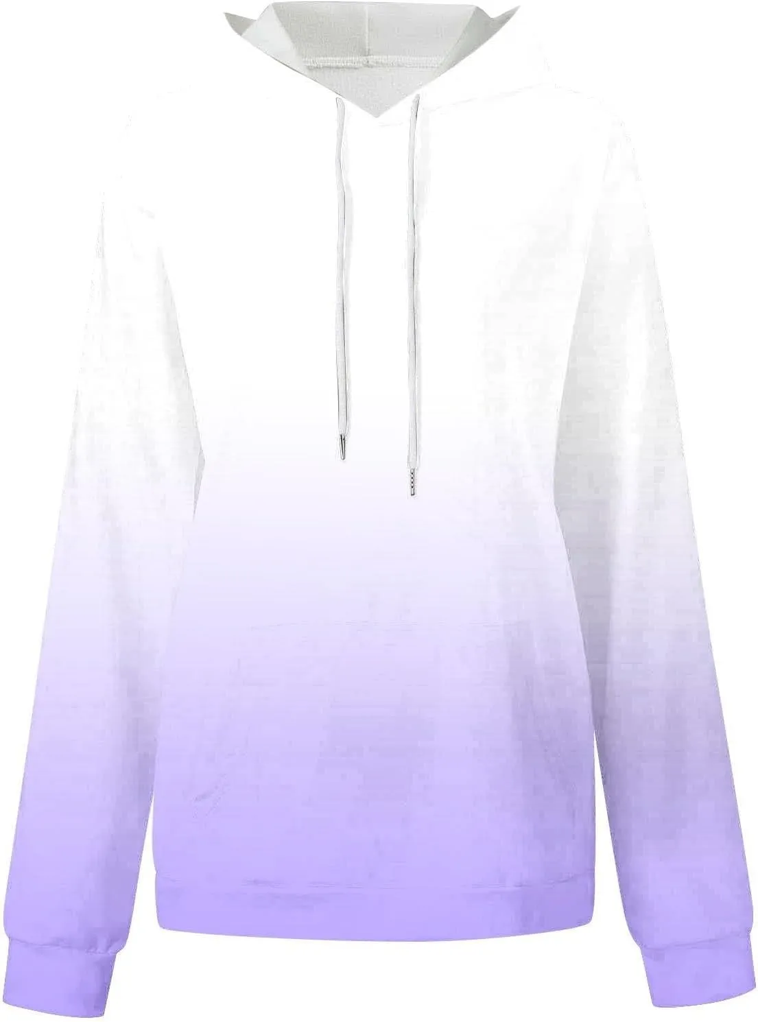 Fall Hoodie for Women Oversized Casual Gradient Color Long Sleeve Pullover Sweatshirts Fashion Hooded Lightweight Tops