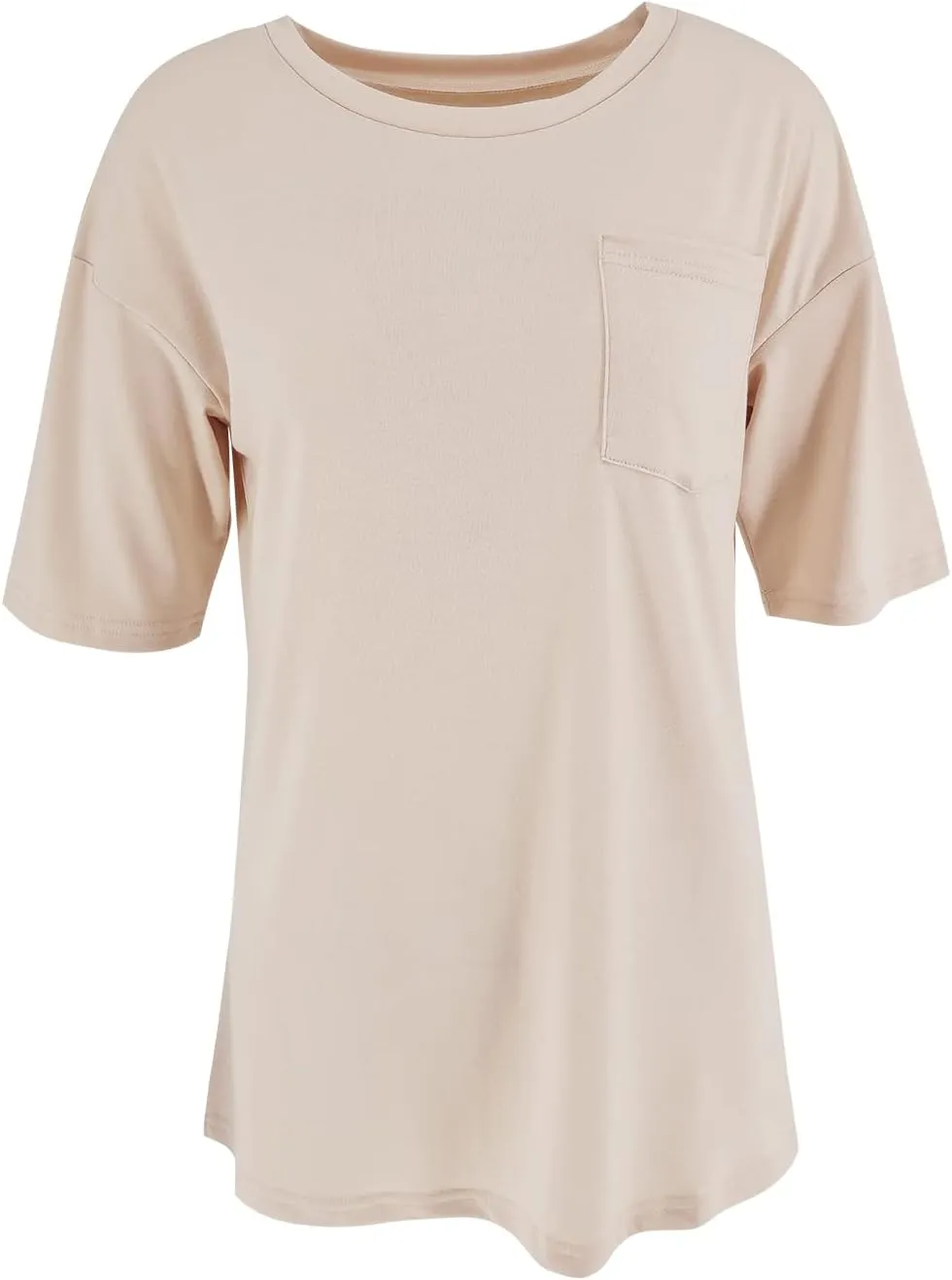 Fanway&EC Women's Short Sleeve T-Shirts Casual Crewneck Tees with Pocket Summer Basic Tops