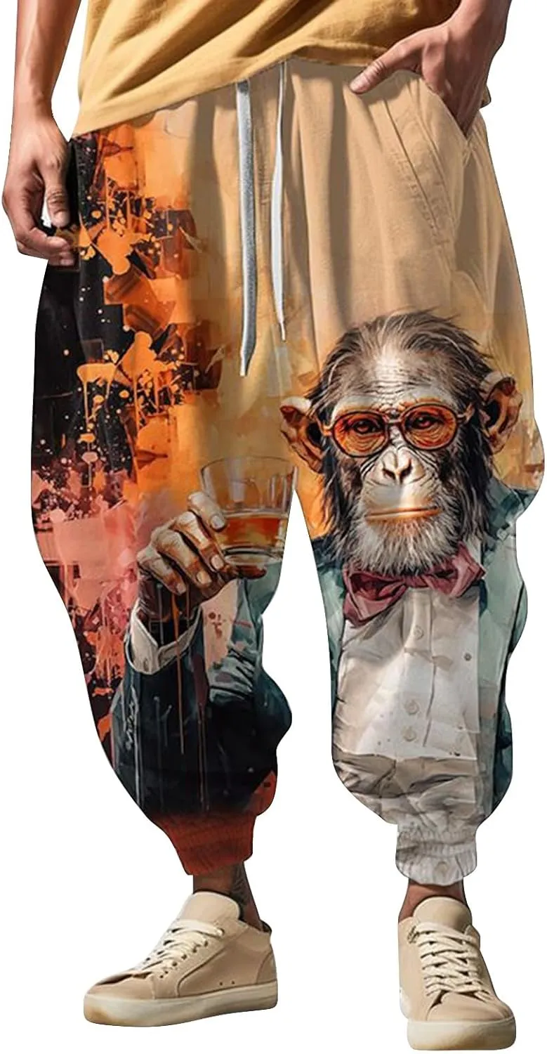 Fashion Solid Color Oversized Tapered Pants Casual Sweatpants Mens Casual Cotton Linen Pant Baggy Pants Renaissance