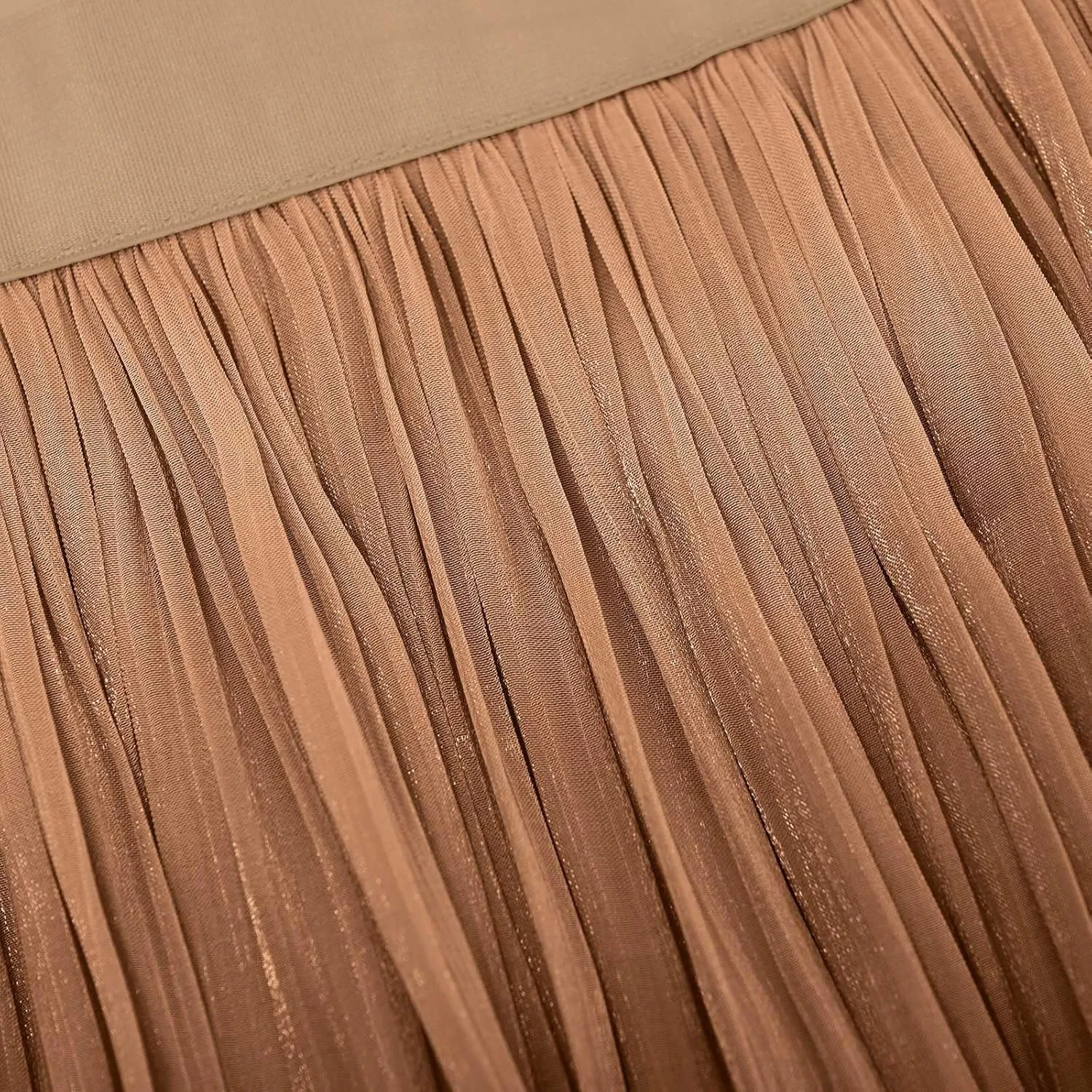 Fashion Tulle Skirts for Women Mesh Pleated Swing Midi Long Skirt Elastic High Waist Flowy Midi A-line Skirts