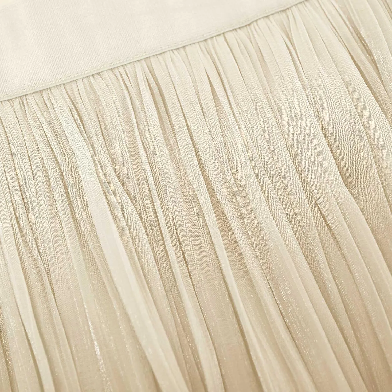Fashion Tulle Skirts for Women Mesh Pleated Swing Midi Long Skirt Elastic High Waist Flowy Midi A-line Skirts