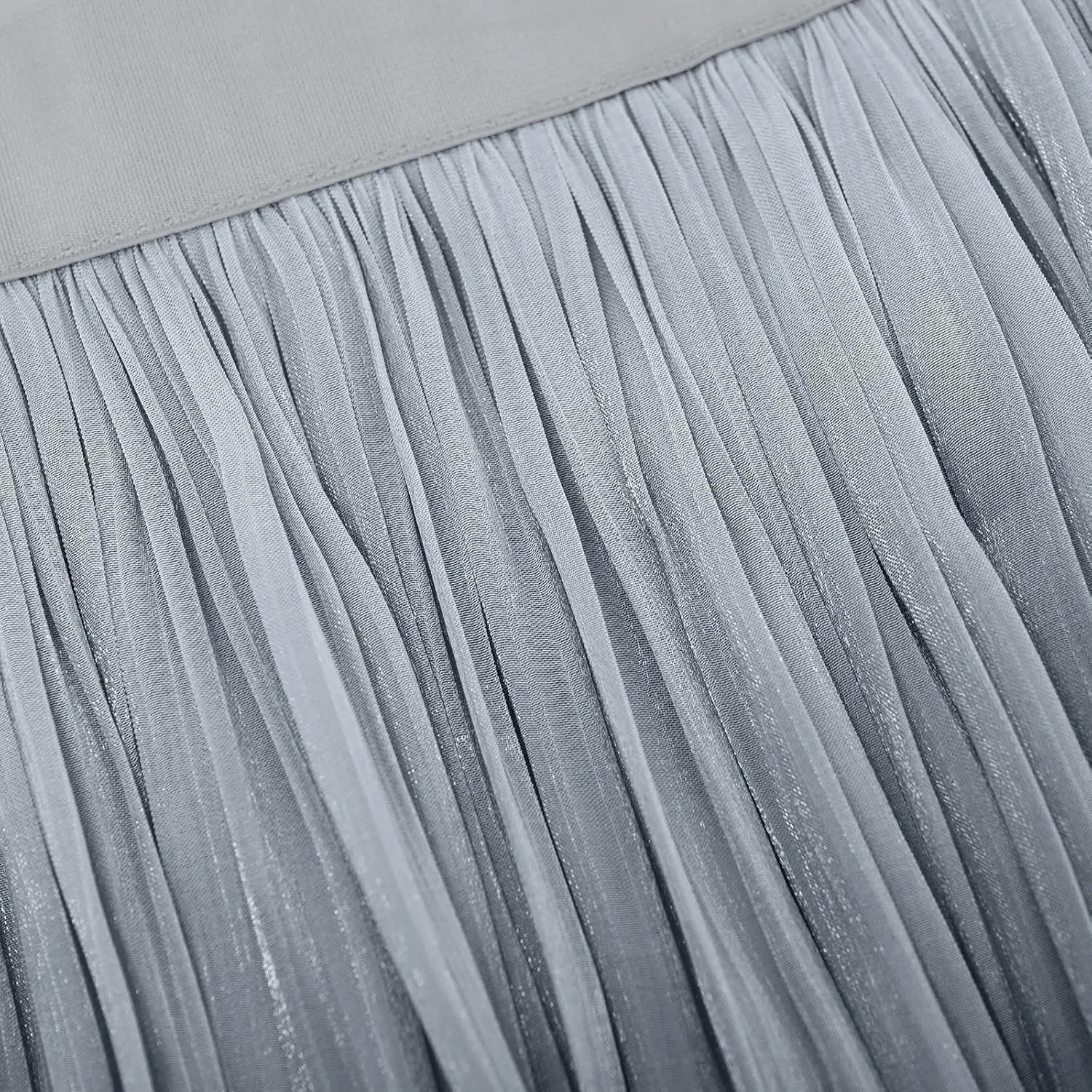Fashion Tulle Skirts for Women Mesh Pleated Swing Midi Long Skirt Elastic High Waist Flowy Midi A-line Skirts