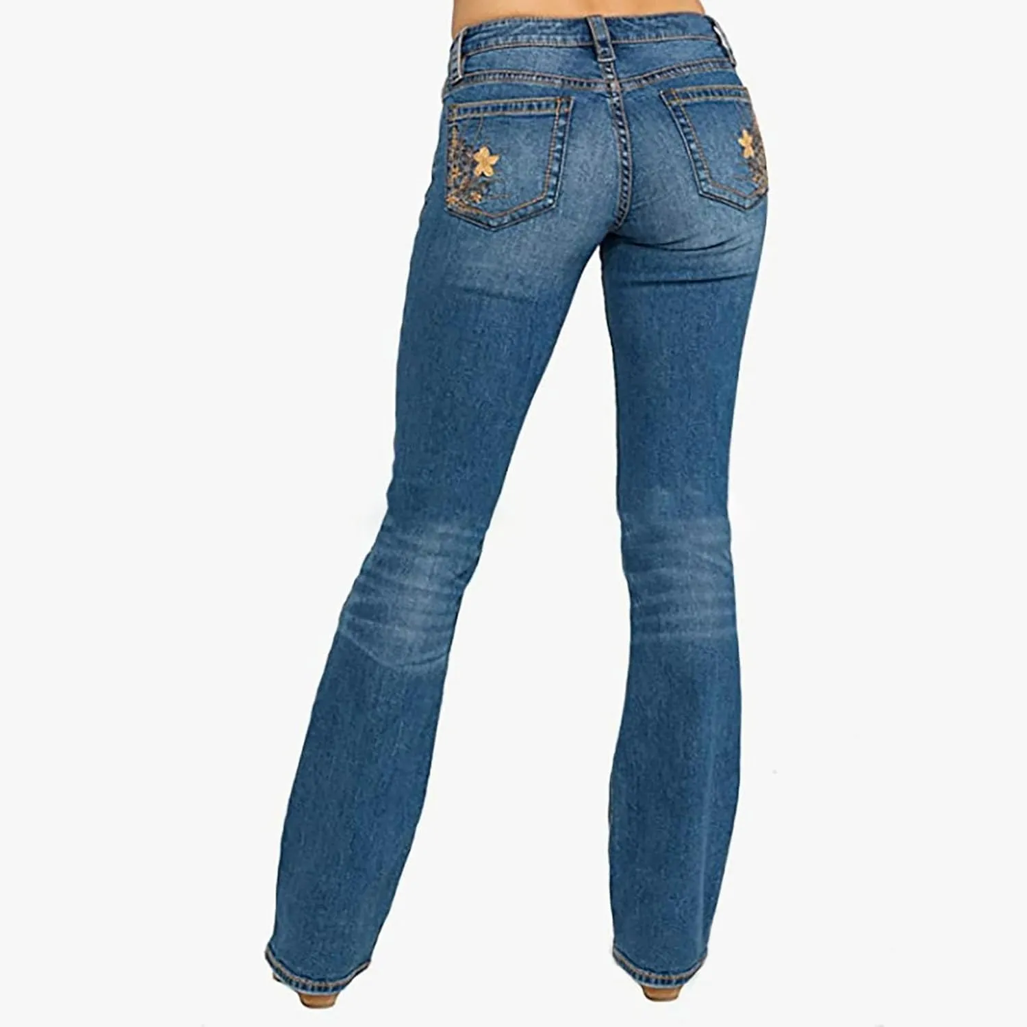 Flared Jeans for Women High Waisted Loose Wide Leg Denim Pants Casual Bootcut Bell Bottom Denim Pants