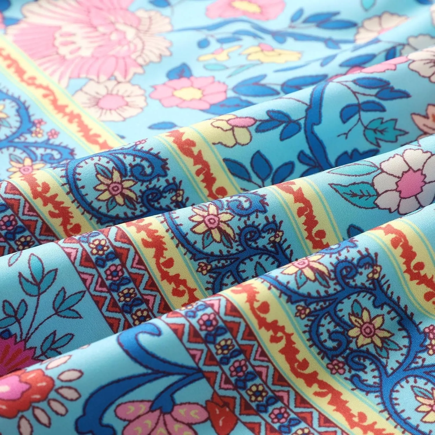 Floral Maxi Skirts for Women Summer Elastic High Waisted Flowy Swing A-Line Boho Beach Skirt