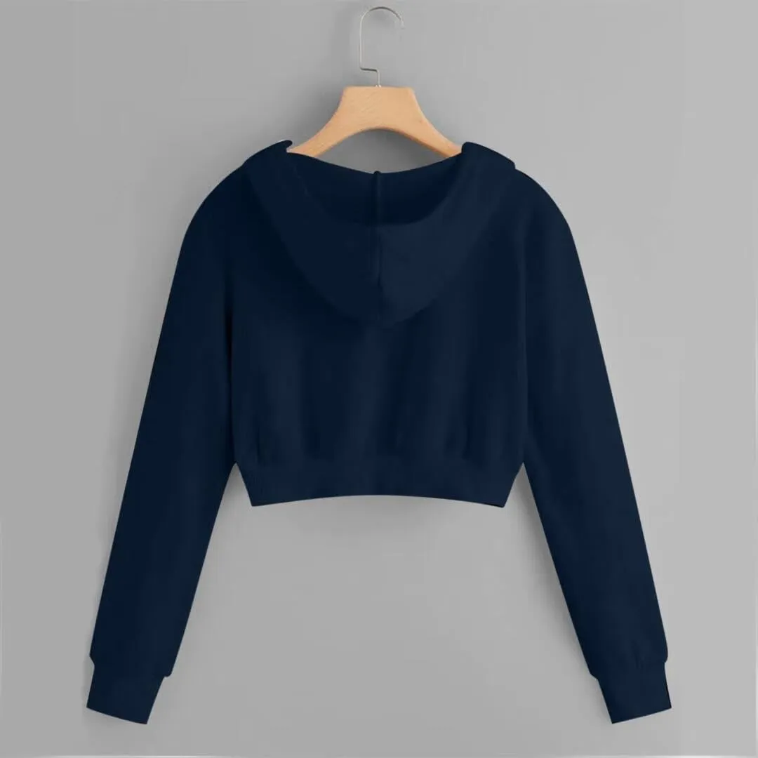 FMCHICO Womens Cropped Zip Up Hoodies Fleece Sweatshirts Zipper Jackets Hooded Pullover Sweaters