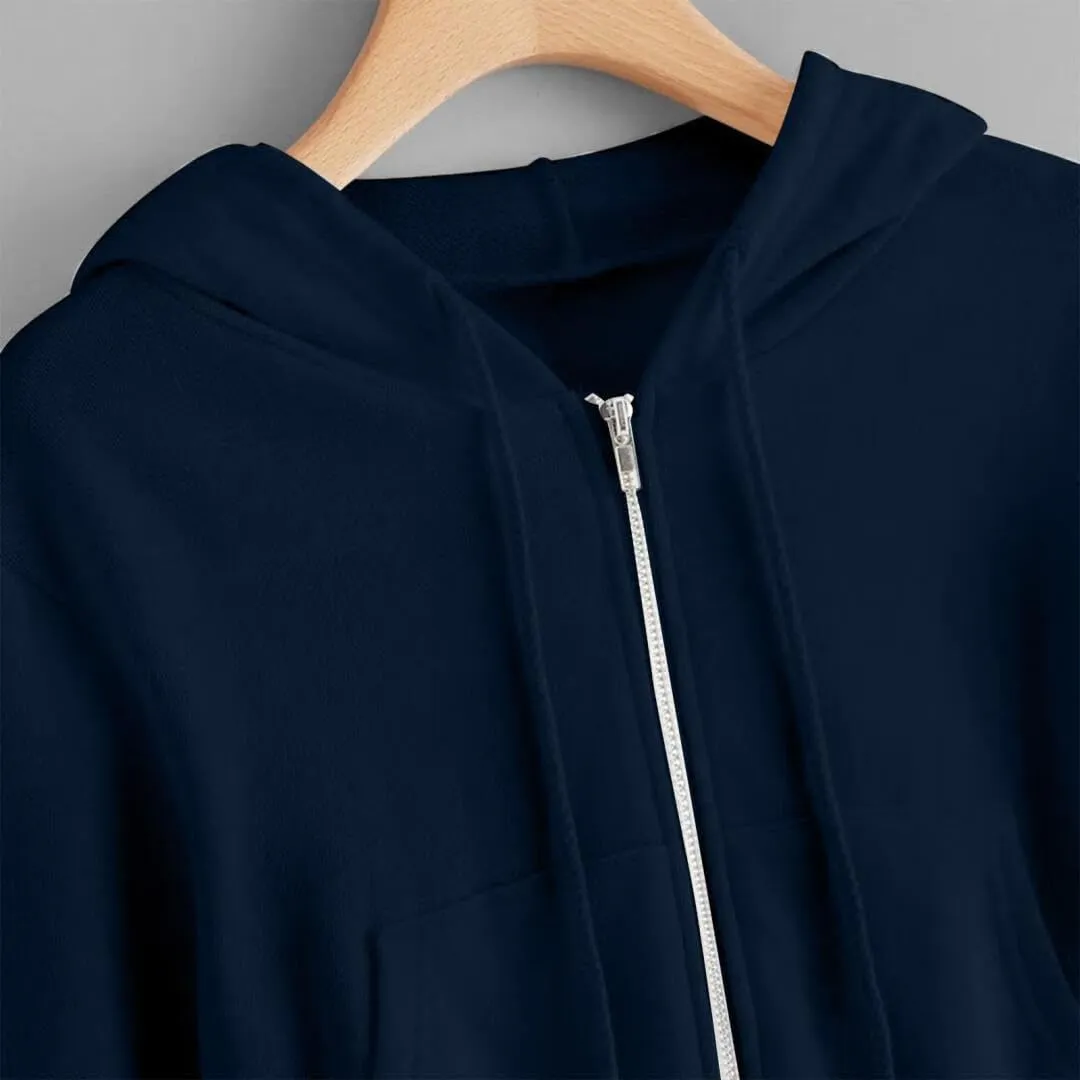 FMCHICO Womens Cropped Zip Up Hoodies Fleece Sweatshirts Zipper Jackets Hooded Pullover Sweaters