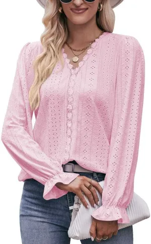 FMCHICO Womens Summer Tops Wrap Crew Neck Blouse Casual Short Sleeve Shirts