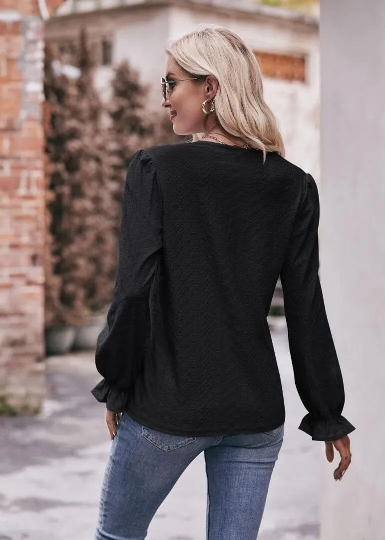 FMCHICO Womens Summer Tops Wrap Crew Neck Blouse Casual Short Sleeve Shirts