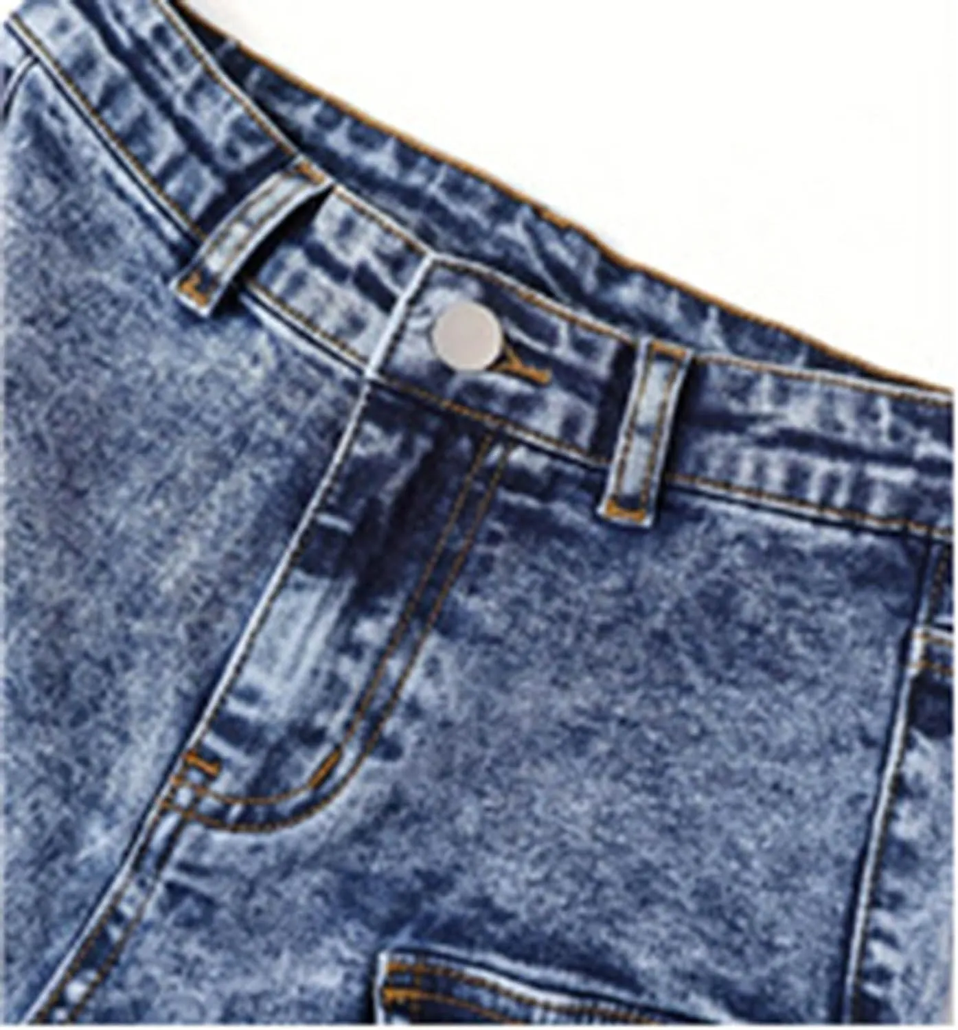 FZVYD Girls Baggy Jeans Streetwear Denim Cargo Pants Distressed Elastic High Waist Wide Leg Trousers Multi Pocket 5-16T