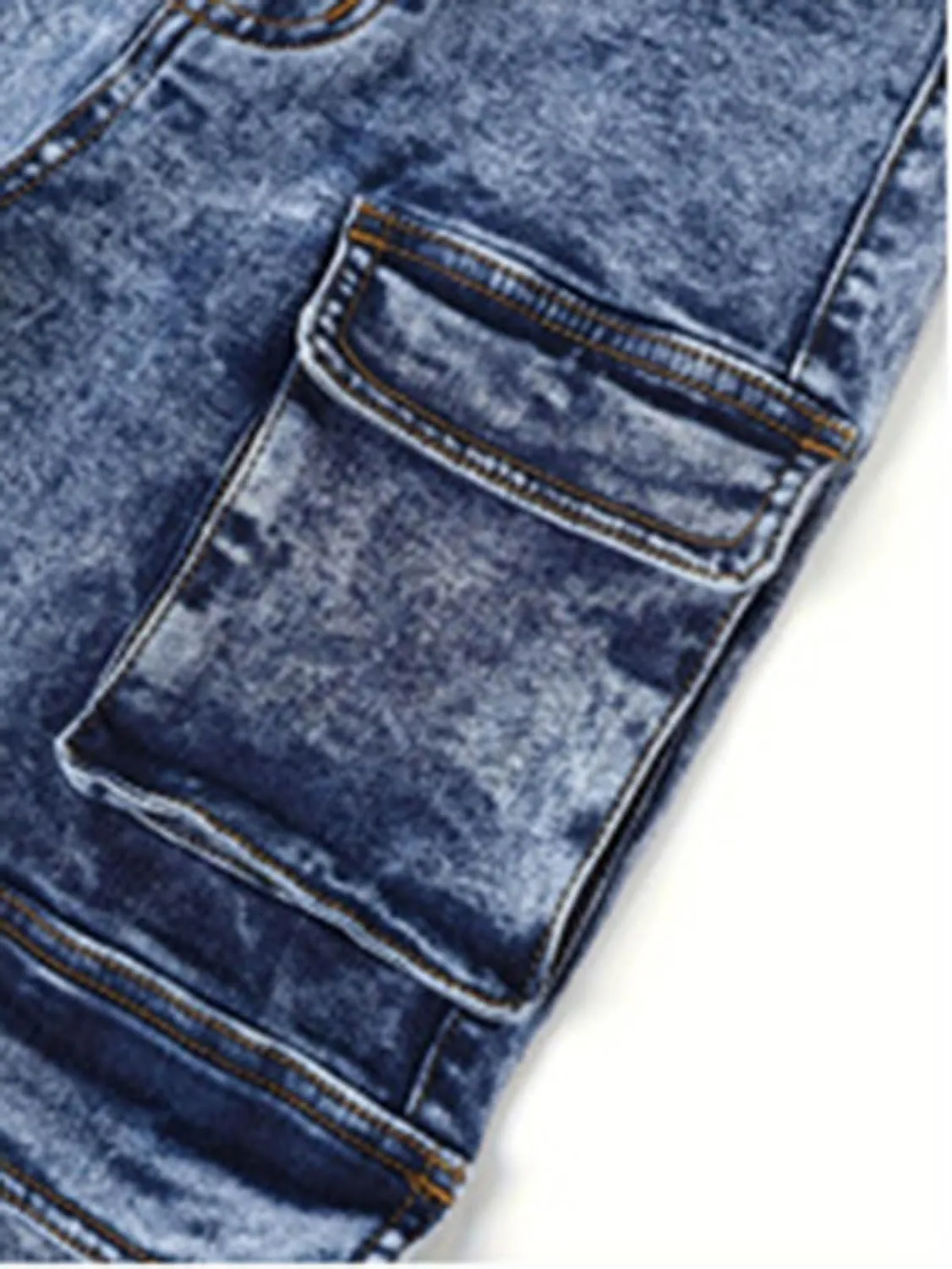 FZVYD Girls Baggy Jeans Streetwear Denim Cargo Pants Distressed Elastic High Waist Wide Leg Trousers Multi Pocket 5-16T
