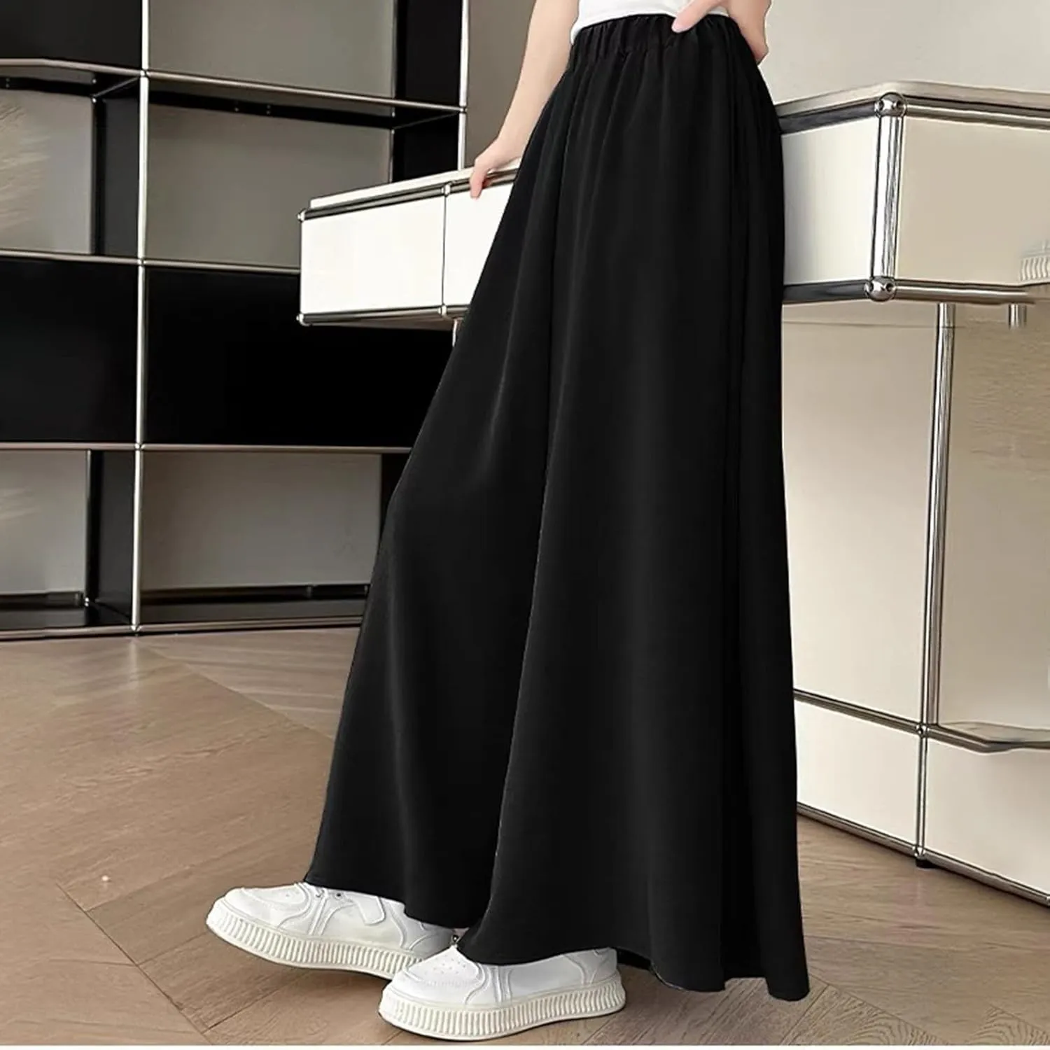 FZVYD Teens Girls' Straight Leg Sweatpants High Waisted Baggy Joggers Drawstring Elastic Waist Wide Leg Athletic Trousers