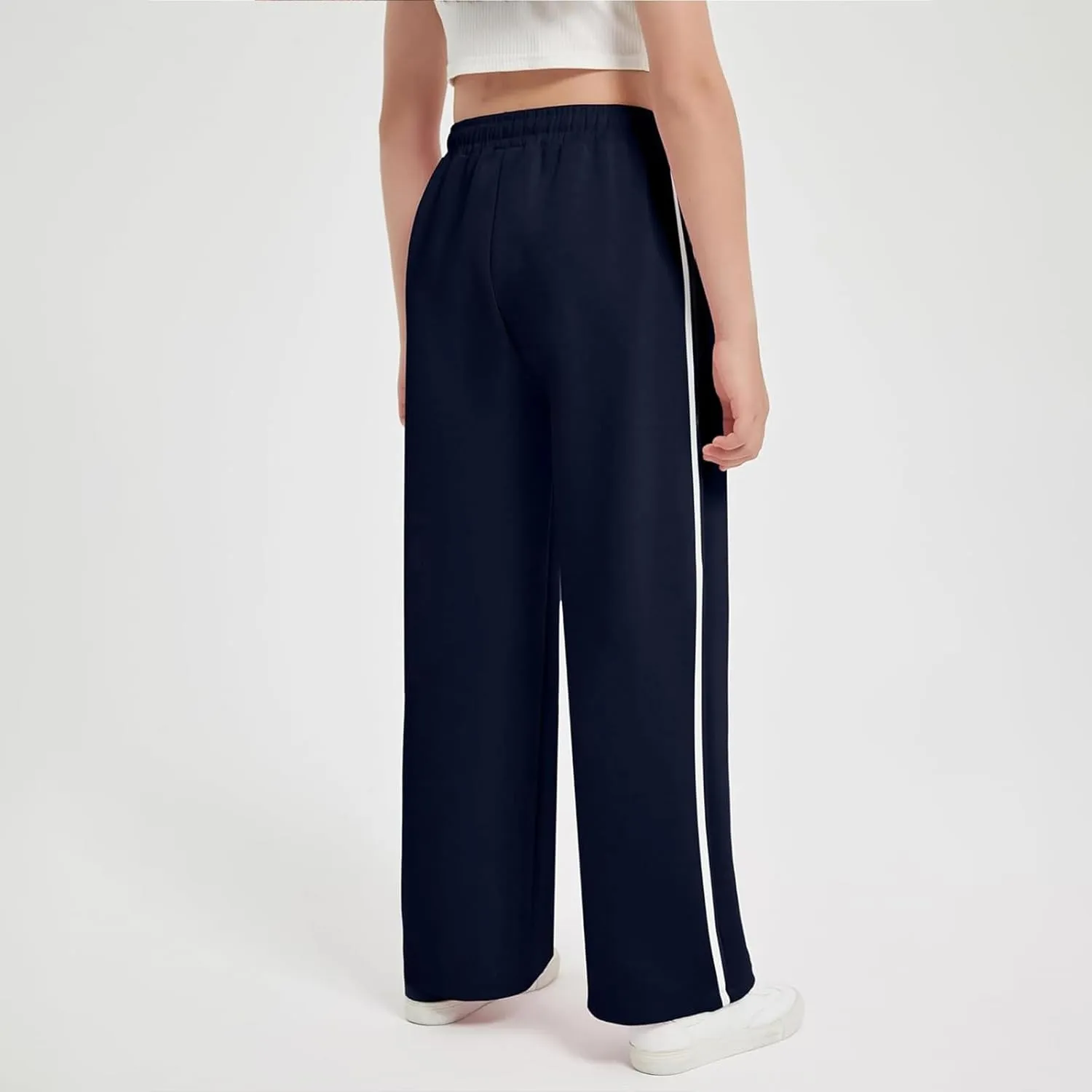 FZVYD Teens Girls' Straight Leg Sweatpants High Waisted Baggy Joggers Drawstring Elastic Waist Wide Leg Athletic Trousers