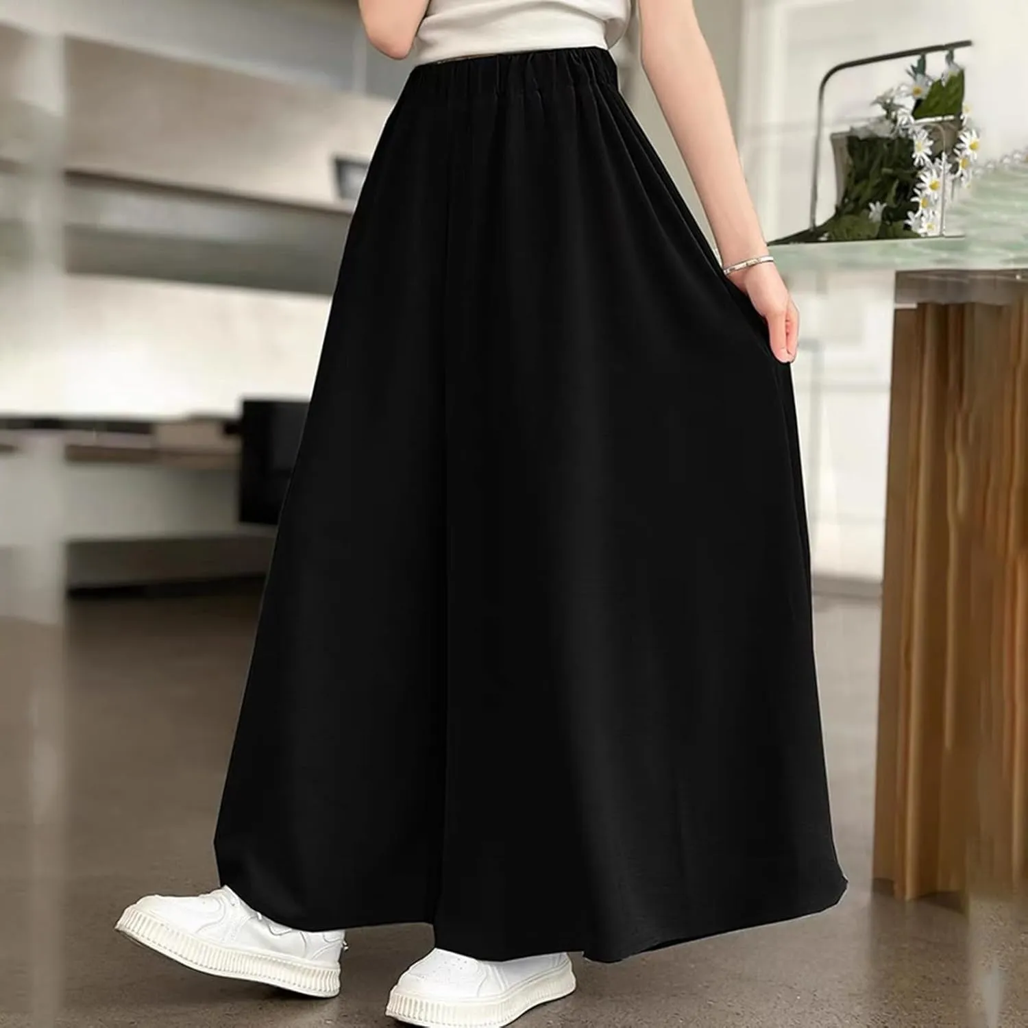 FZVYD Teens Girls' Straight Leg Sweatpants High Waisted Baggy Joggers Drawstring Elastic Waist Wide Leg Athletic Trousers