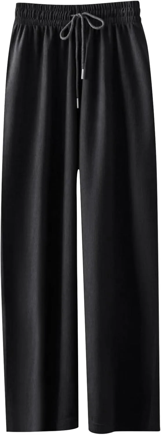 FZVYD Teens Girls' Straight Leg Sweatpants High Waisted Baggy Joggers Drawstring Elastic Waist Wide Leg Athletic Trousers