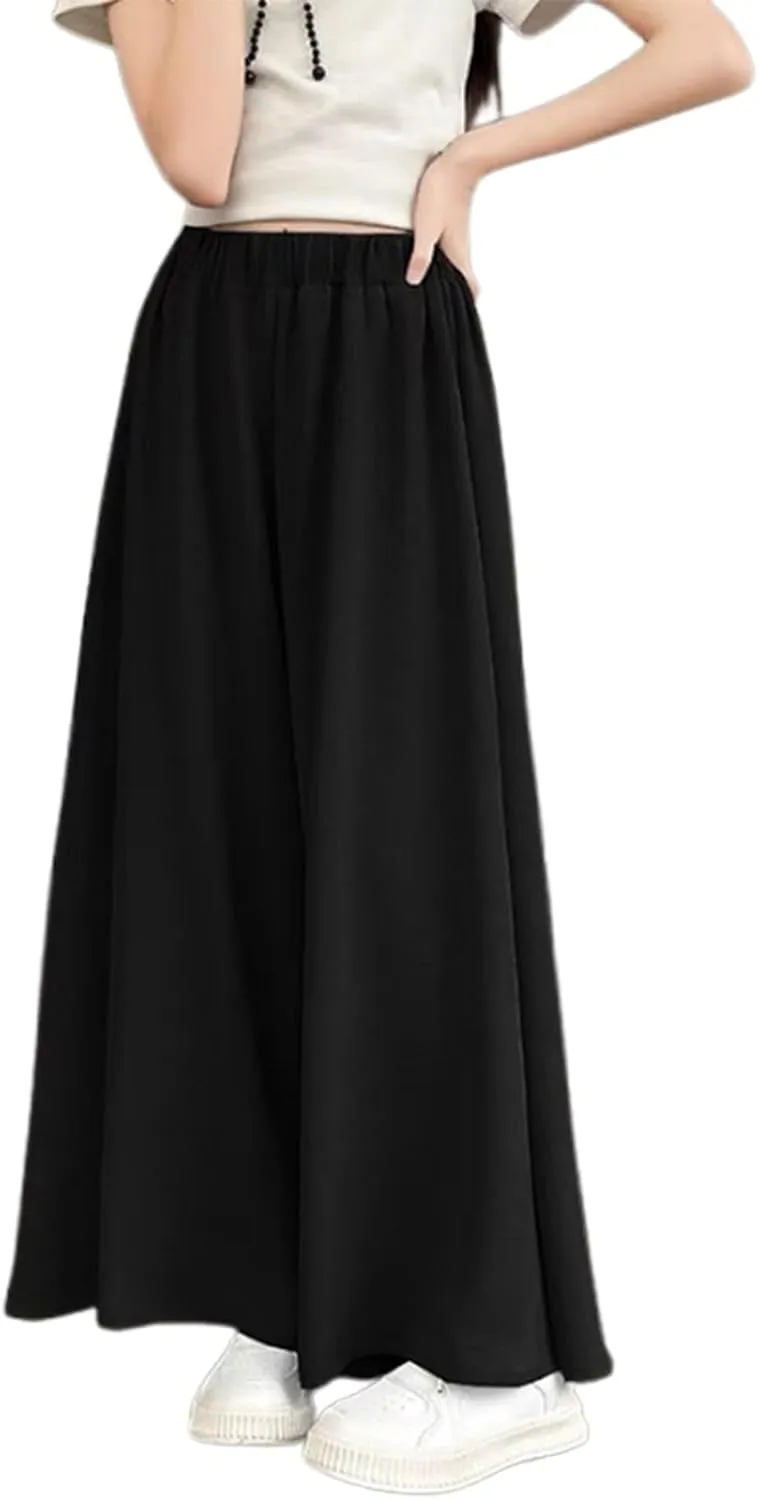 FZVYD Teens Girls' Straight Leg Sweatpants High Waisted Baggy Joggers Drawstring Elastic Waist Wide Leg Athletic Trousers