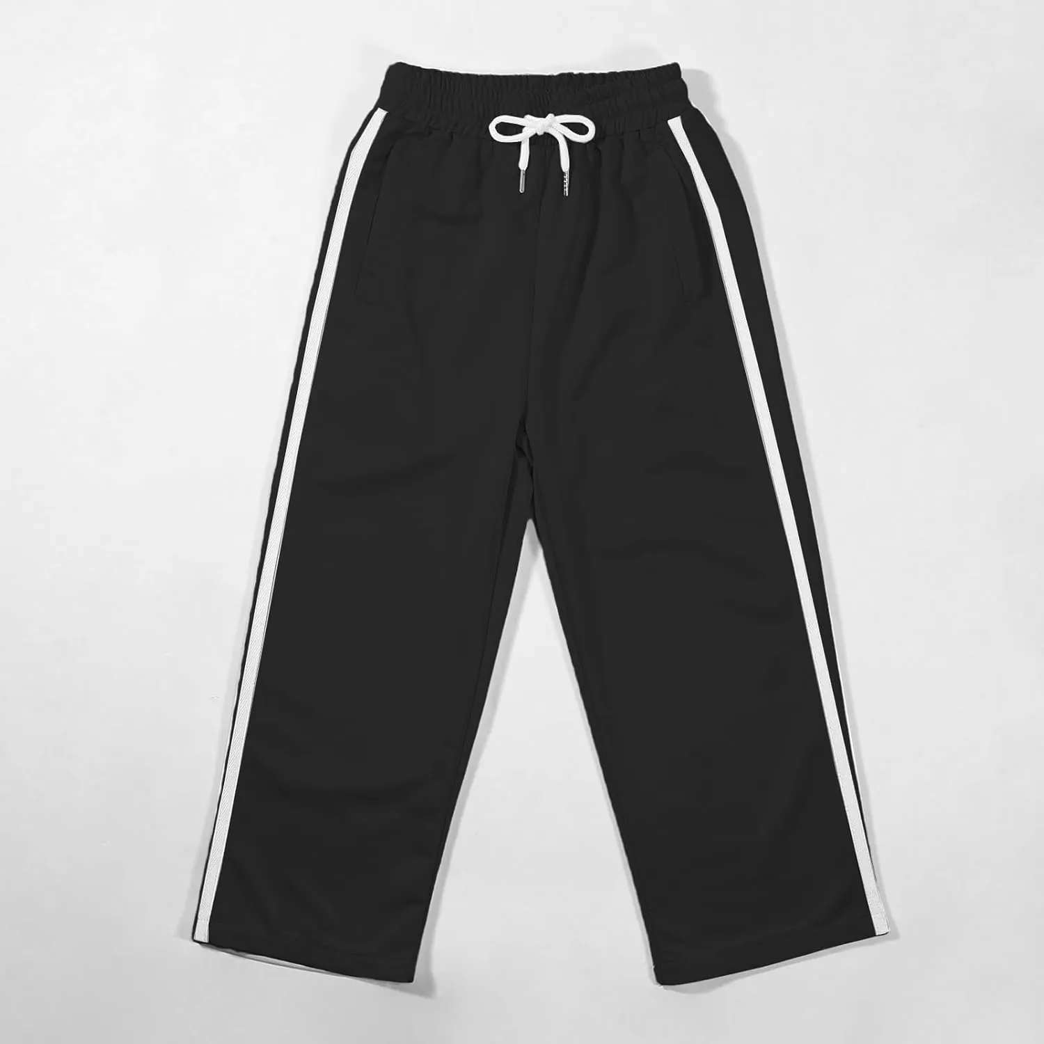 FZVYD Teens Girls' Straight Leg Sweatpants High Waisted Baggy Joggers Drawstring Elastic Waist Wide Leg Athletic Trousers