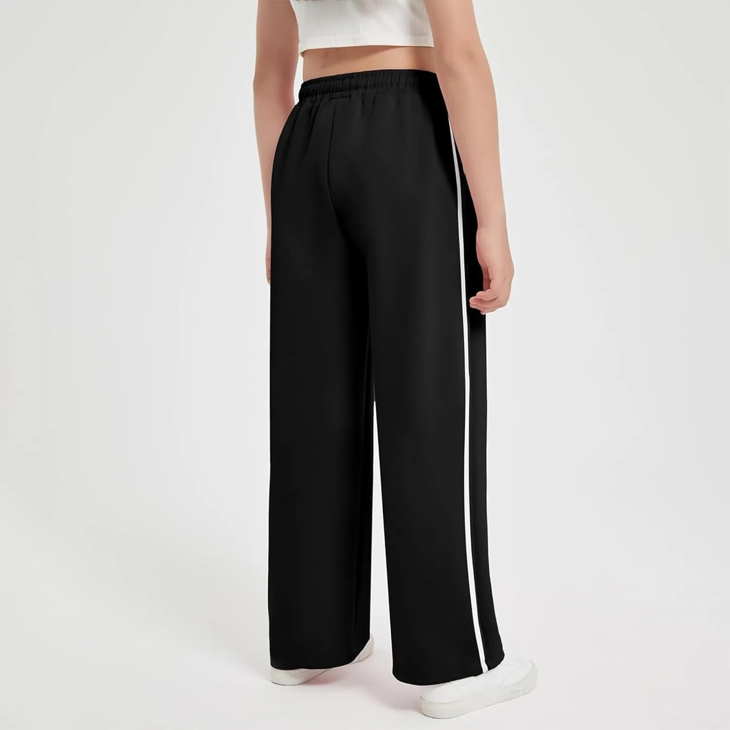 FZVYD Teens Girls' Straight Leg Sweatpants High Waisted Baggy Joggers Drawstring Elastic Waist Wide Leg Athletic Trousers