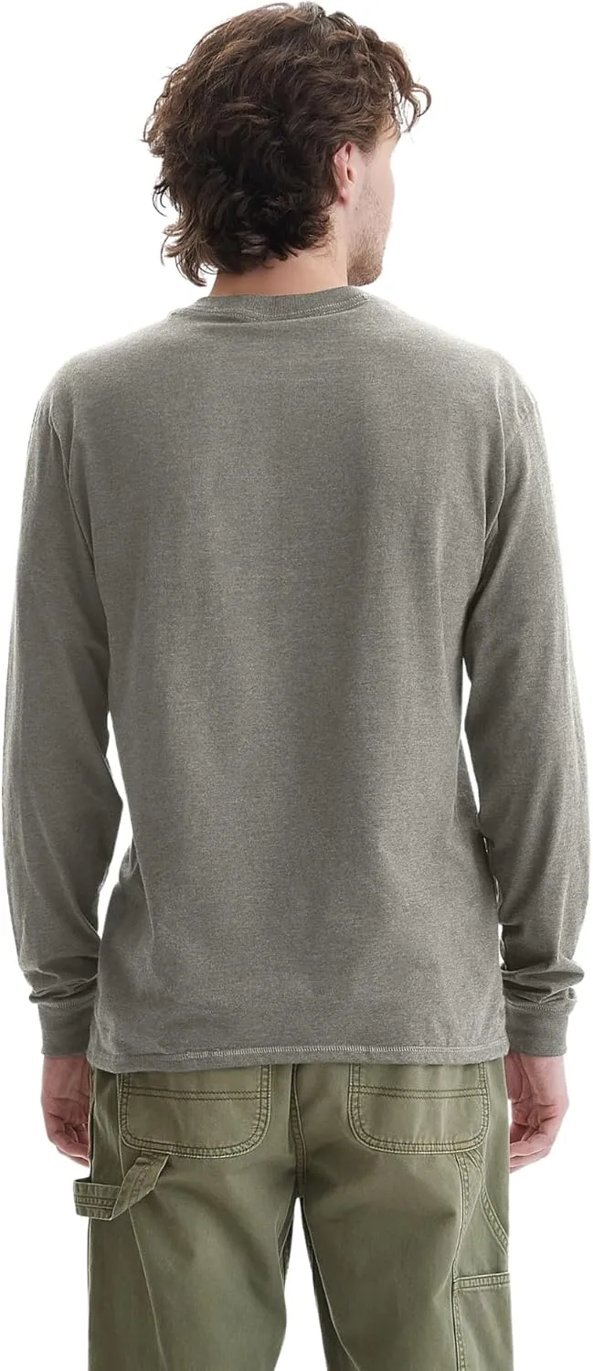 Hanes T Beefyt Henley, Men's Cotton Long Sleeve Shirts