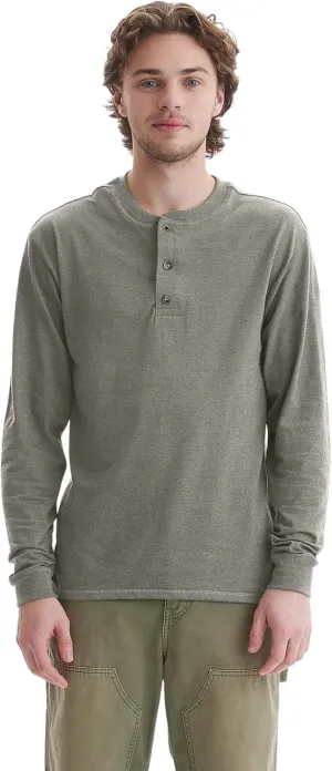 Hanes T Beefyt Henley, Men's Cotton Long Sleeve Shirts
