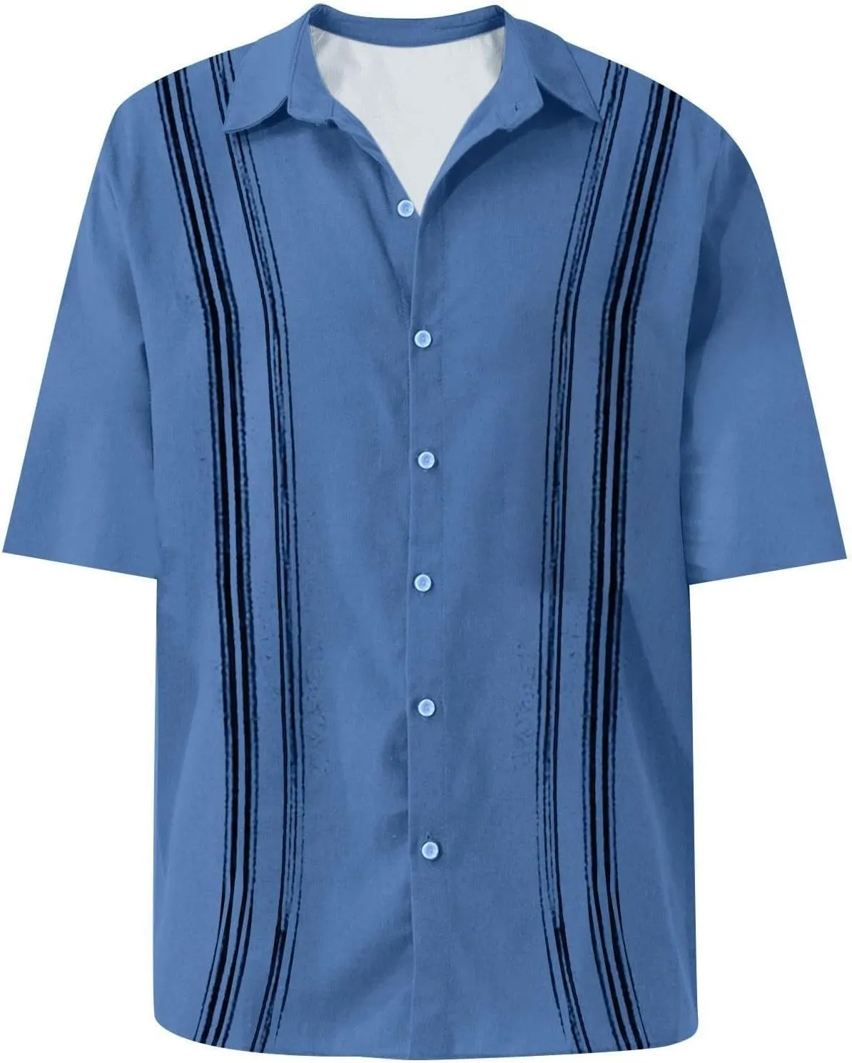 Hawaiian Shirts for Men Summer Beach Loose Fit Casual Short Sleeve Linen Tshirts Lightweight Button Down Hippie Tops