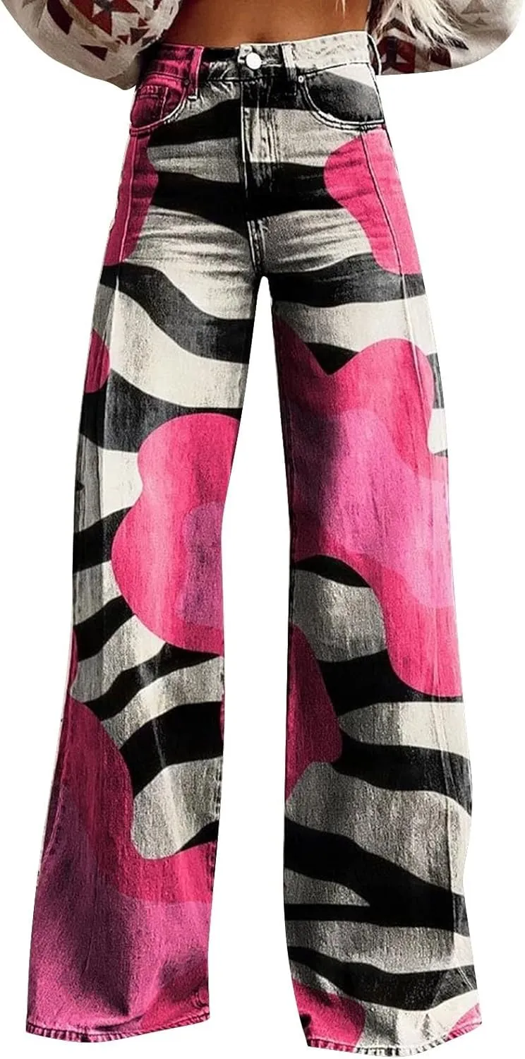 High Waisted Flared Jeans for Women 2025 Straight Leg Casual Vintage Palazzo Pants Y2k Streetwear Fashion Denim Pants