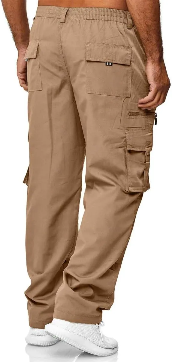 Hndudnff Men Jogger Cargo Pants Casual Multi Pockets Military Tactical Trousers Cargo Pants