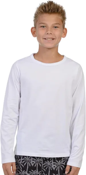 INGEAR Boys Long Sleeve Shirt - Soft Cotton Blend Crewneck Tee - Fall Kids School Uniform Perfect Layering Piece