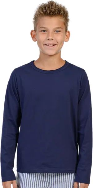 INGEAR Boys Long Sleeve Shirt - Soft Cotton Blend Crewneck Tee - Fall Kids School Uniform Perfect Layering Piece