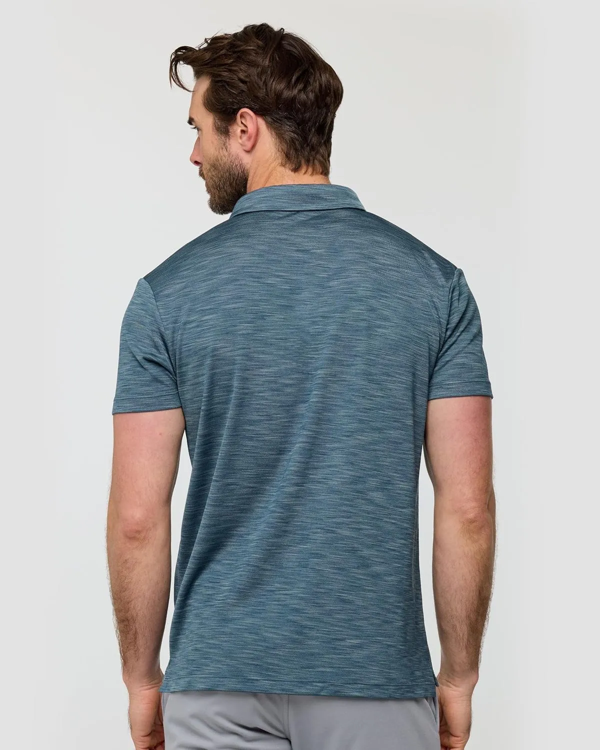 INTO THE AM Performance Dri Fit Polo Shirts for Men S-4XL - Quick Dry Moisture Wicking Athletic Sport Collar Work Shirts
