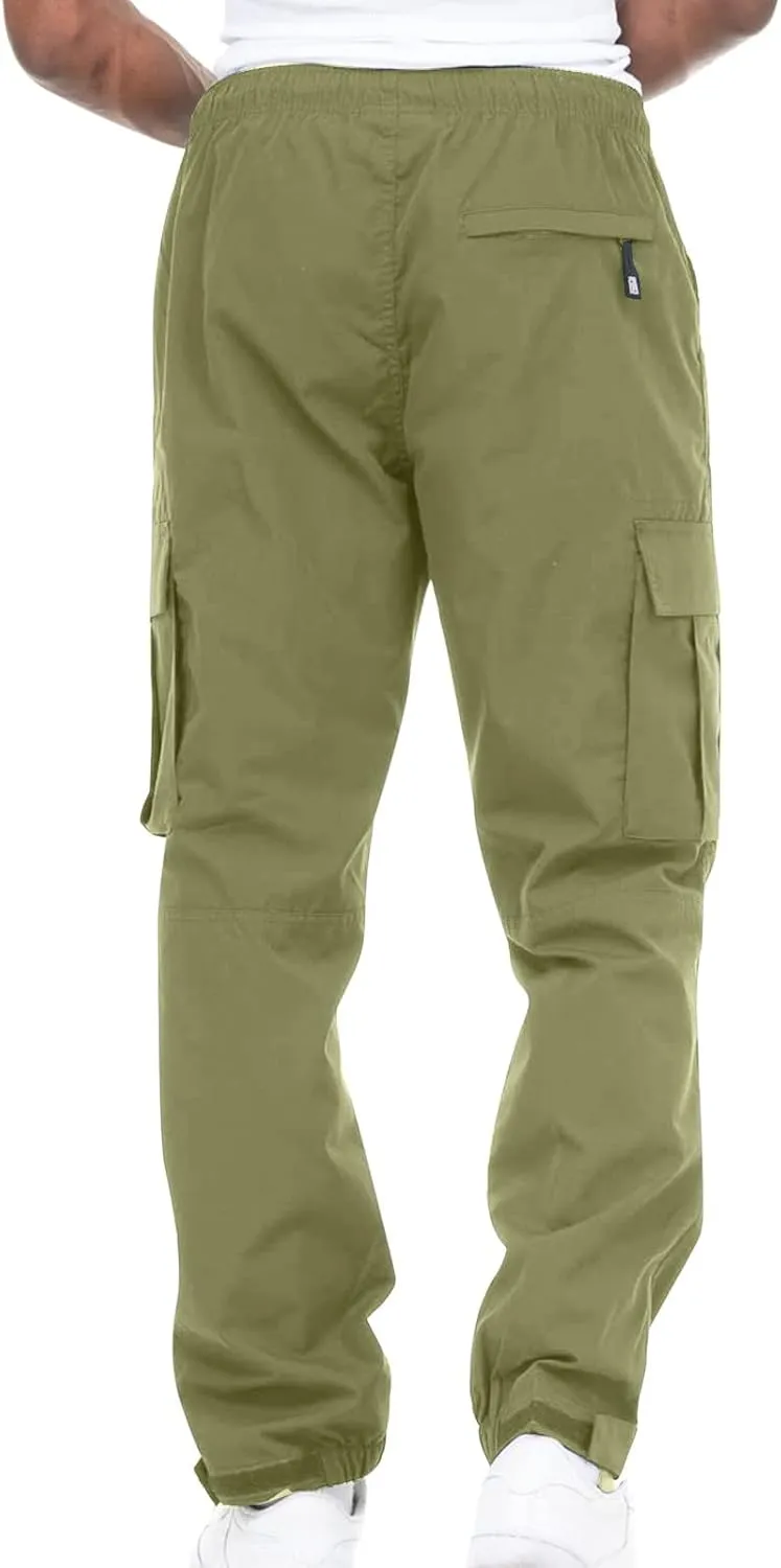 JIEMUXIU Men's Casual Cargo Pants Hiking Pants Workout Joggers Sweatpants Cargo Pants for Men Tactical Pants with Pockets