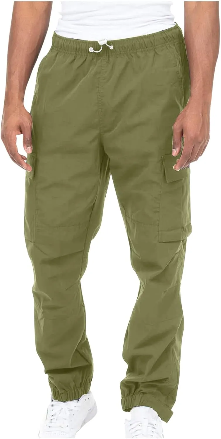 JIEMUXIU Men's Casual Cargo Pants Hiking Pants Workout Joggers Sweatpants Cargo Pants for Men Tactical Pants with Pockets