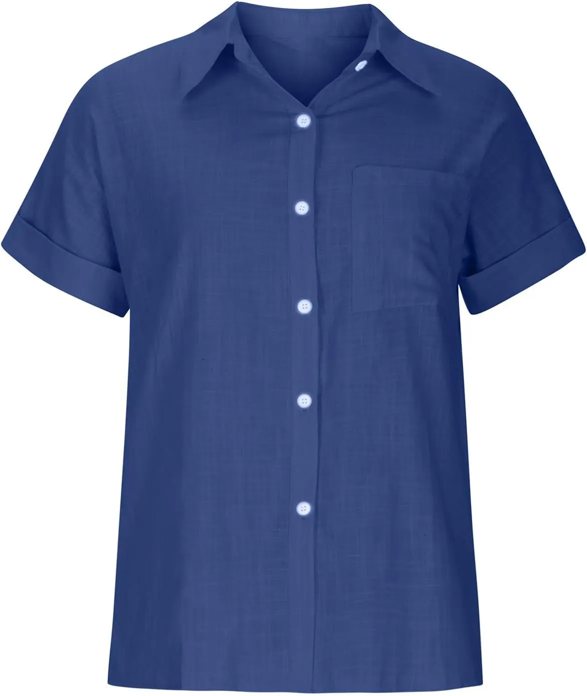 JIEMUXIU Summer Tops for Women 2025 Trendy Short Sleeve Cotton Linen Shirt Casual Button Down V Neck Tunic Blouses Outfits