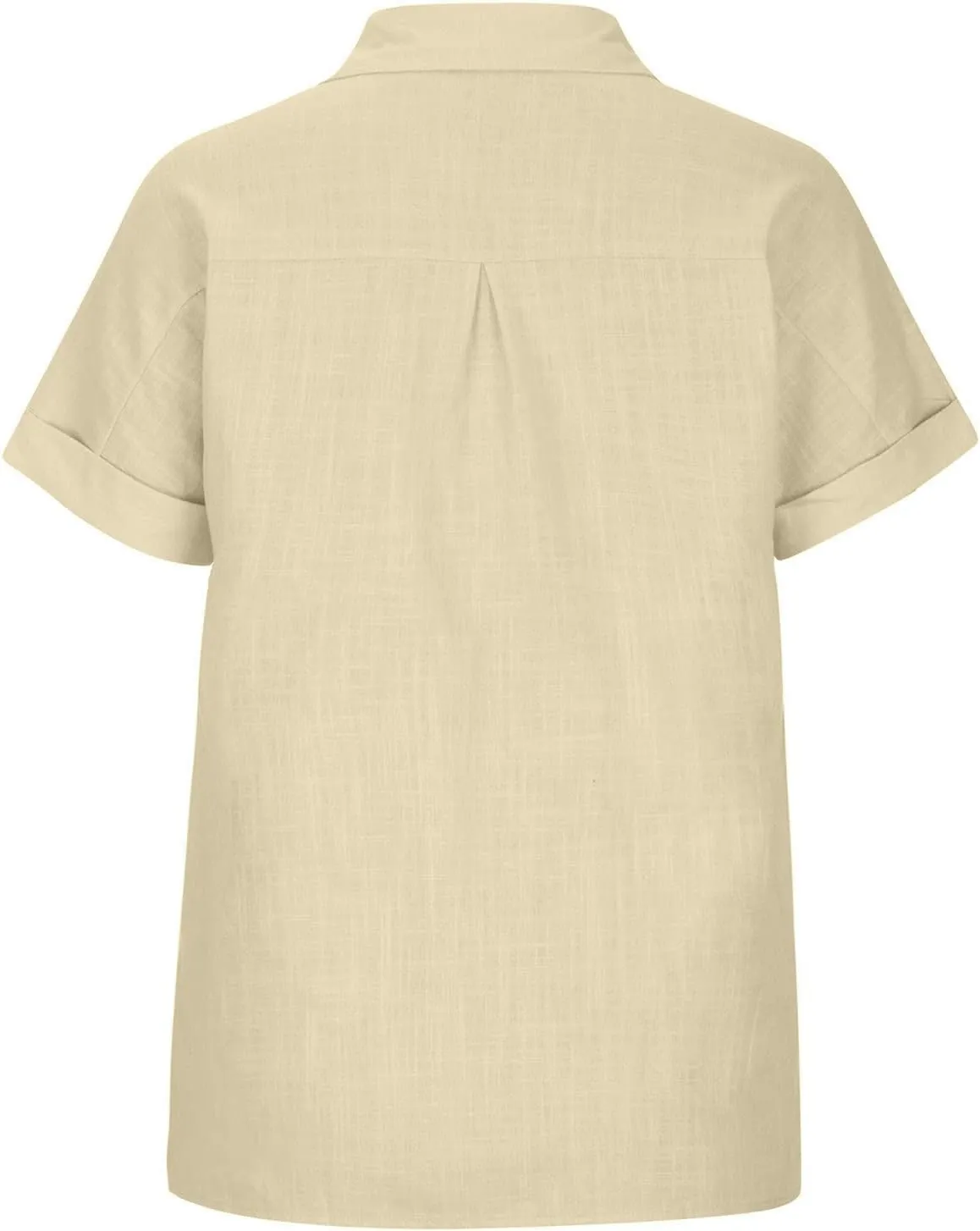 JIEMUXIU Summer Tops for Women 2025 Trendy Short Sleeve Cotton Linen Shirt Casual Button Down V Neck Tunic Blouses Outfits