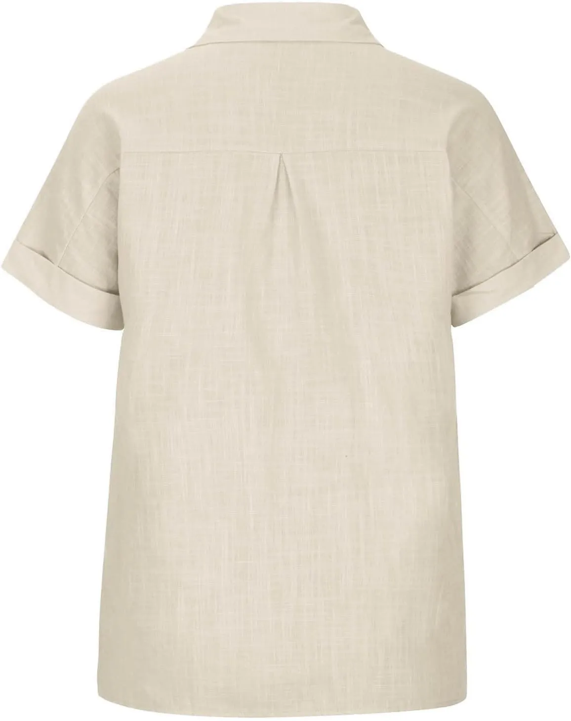 JIEMUXIU Summer Tops for Women 2025 Trendy Short Sleeve Cotton Linen Shirt Casual Button Down V Neck Tunic Blouses Outfits
