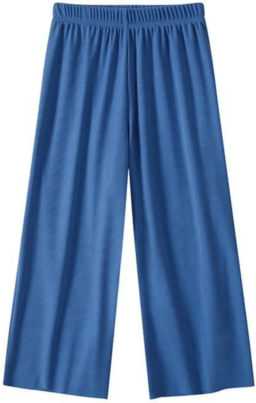 Kids Girls Solid Wide Leg Pants Flowy Stretchy Teen Loose Pants Straight High Elastic Waist Trousers Long Pants Clothes