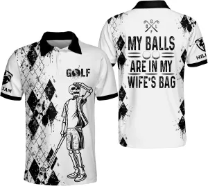 LASFOUR Funny Golf Polo Shirts for Men, Crazy Short Sleeve, Lightweight Golf Polo Shirts for Dad, Grandpa.
