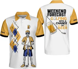 LASFOUR Funny Golf Polo Shirts for Men, Crazy Short Sleeve, Lightweight Golf Polo Shirts for Dad, Grandpa.