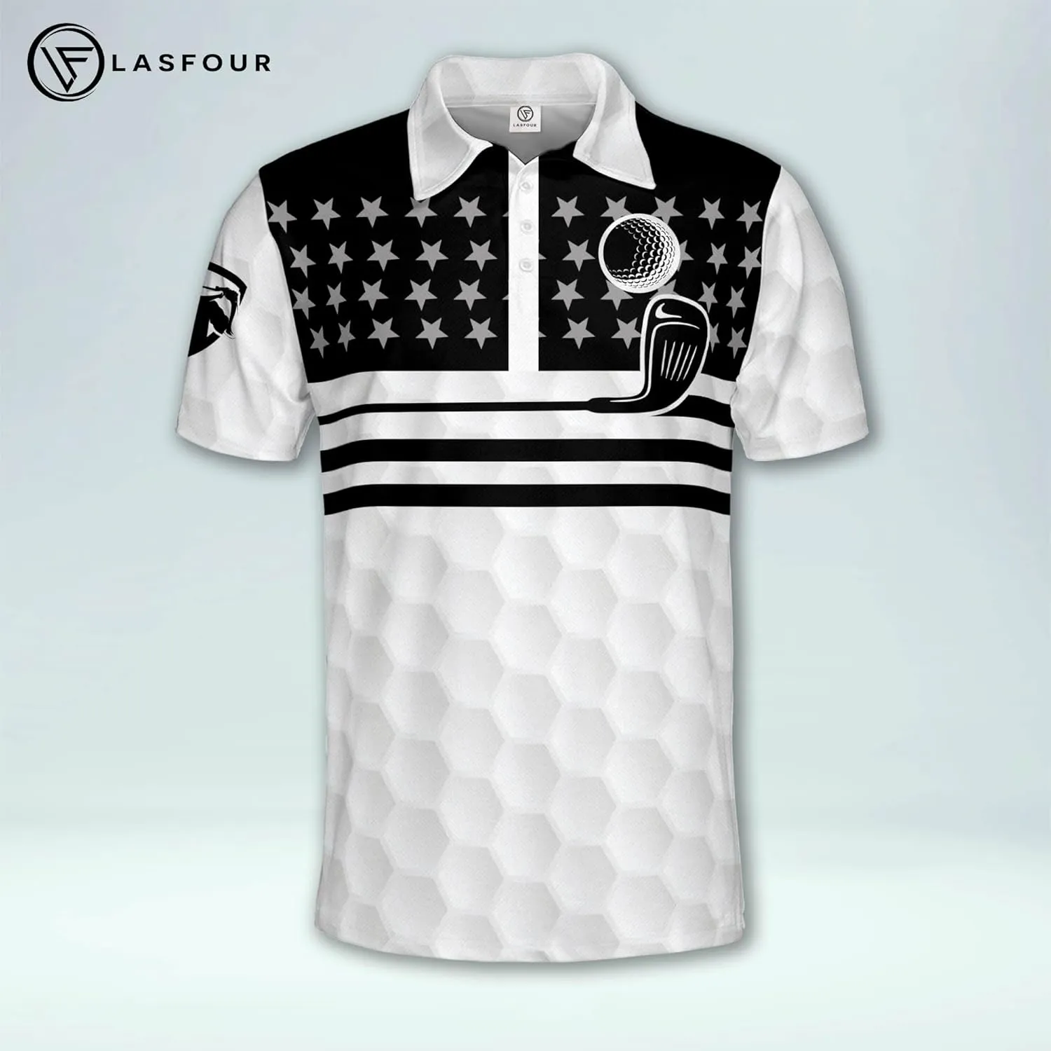 LASFOUR Funny Golf Polo Shirts for Men, Crazy Short Sleeve, Lightweight Golf Polo Shirts for Dad, Grandpa.