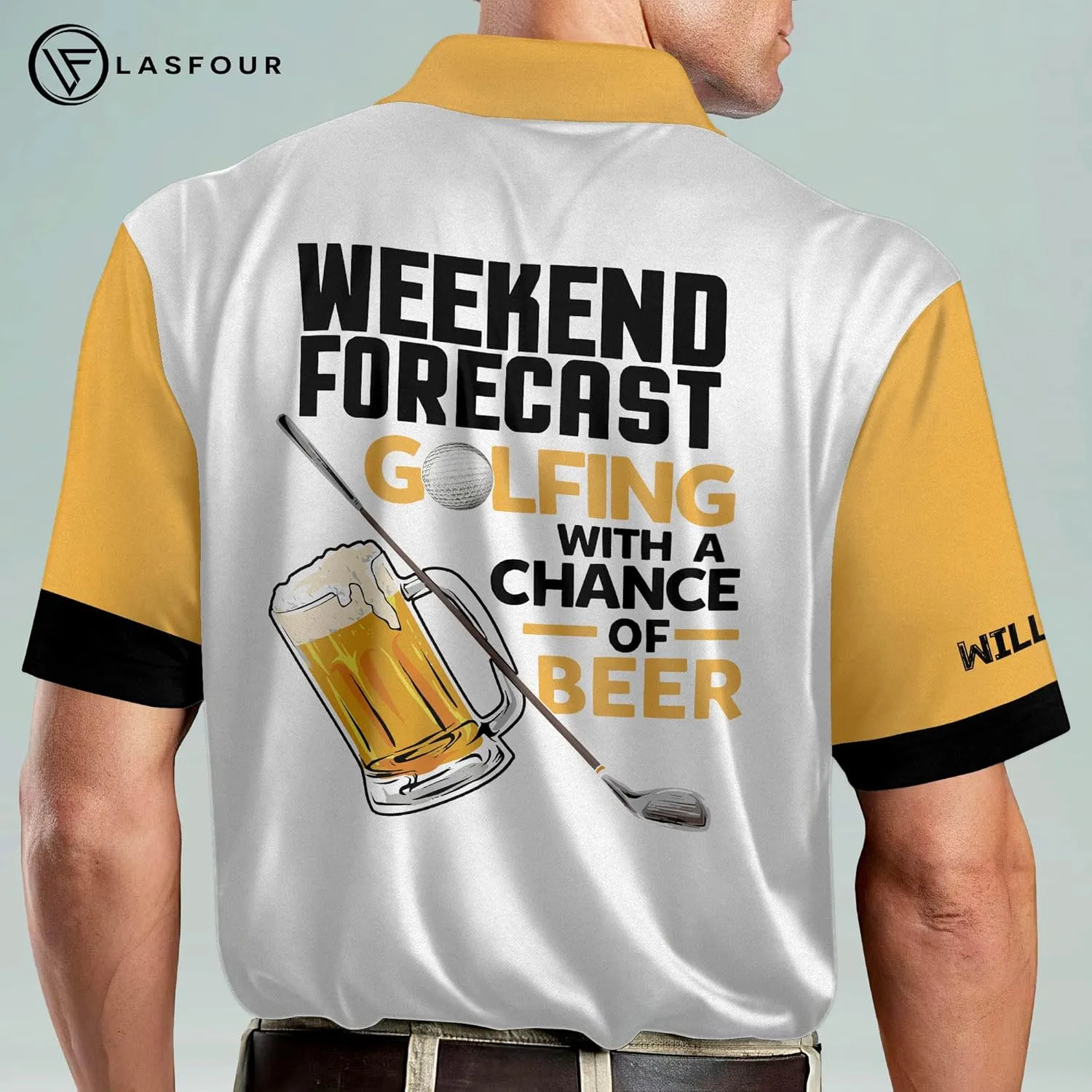 LASFOUR Funny Golf Polo Shirts for Men, Crazy Short Sleeve, Lightweight Golf Polo Shirts for Dad, Grandpa.