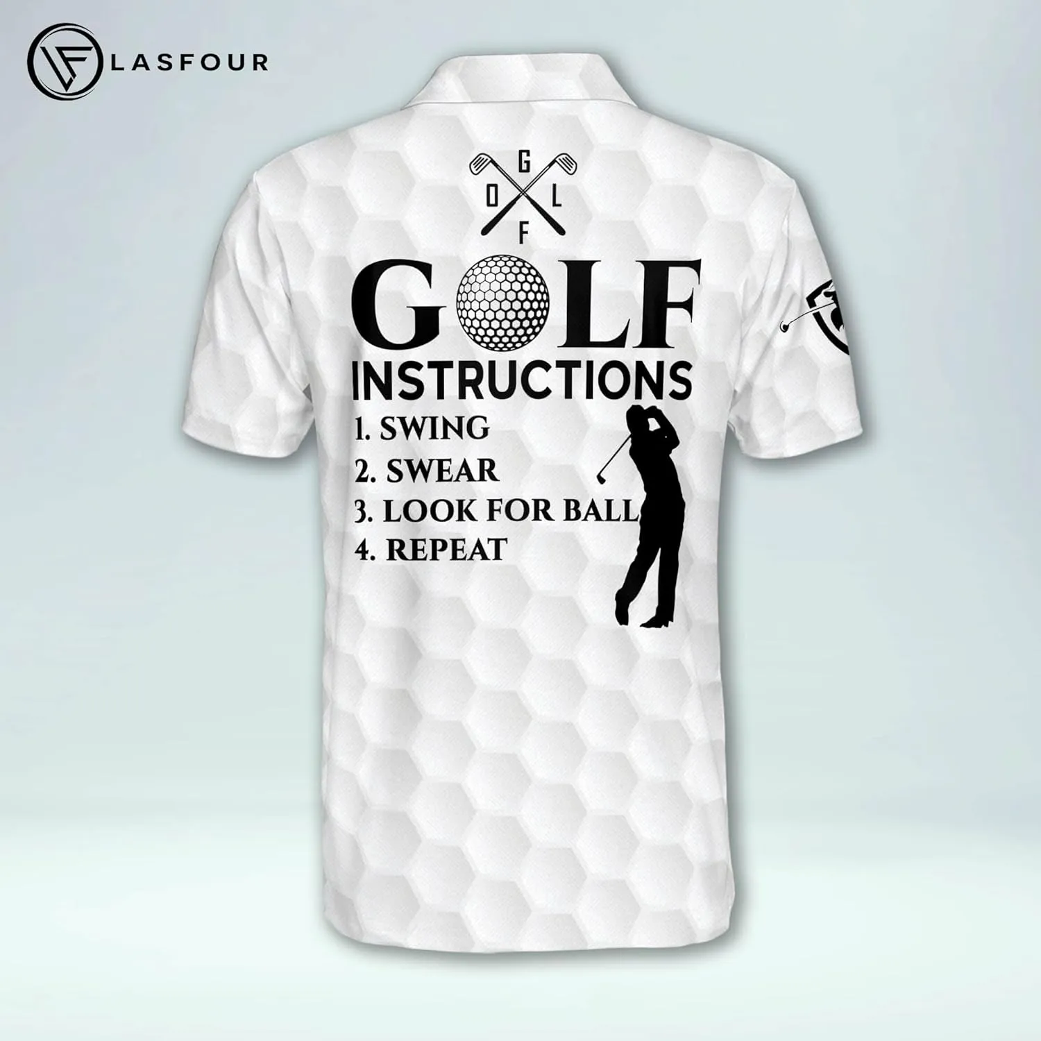 LASFOUR Funny Golf Polo Shirts for Men, Crazy Short Sleeve, Lightweight Golf Polo Shirts for Dad, Grandpa.