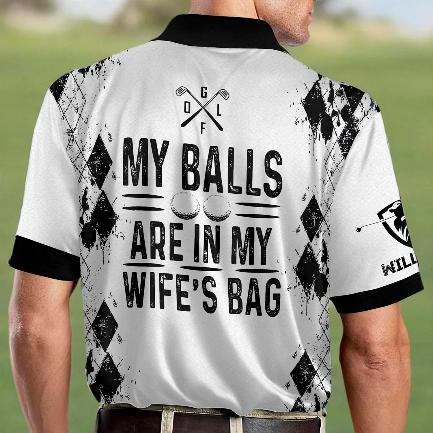 LASFOUR Funny Golf Polo Shirts for Men, Crazy Short Sleeve, Lightweight Golf Polo Shirts for Dad, Grandpa.