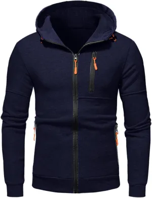 LCMTWX Hoodies for Guys Winter Casual Loose Solid Hooded Sweater Top With Zip Pockets Men's Hooded Fleece Sweatshirt Men's