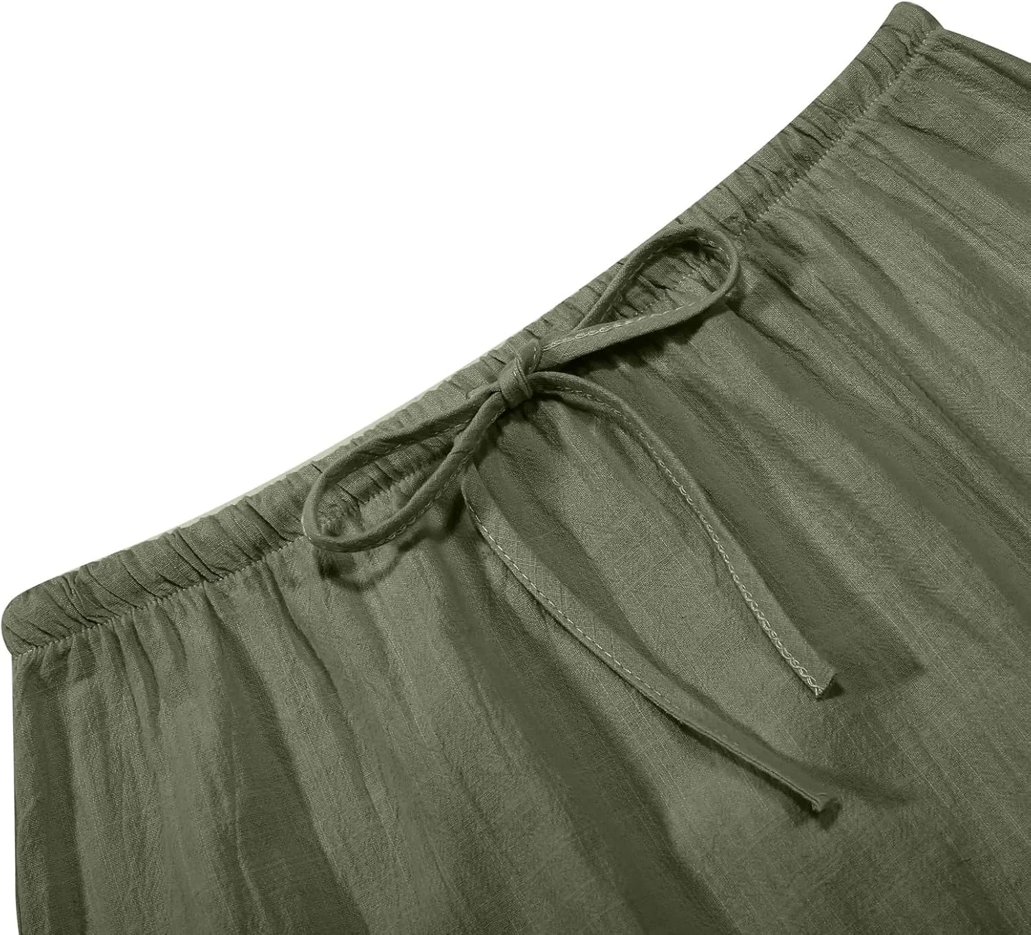 Linen Maxi Skirt, Women's Summer Bohemian Long Skirt, Cotton Elastic Waist Band Maxi Skirt Beach Party Holiday Skirt